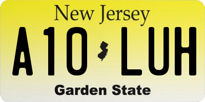 NJ license plate A10LUH