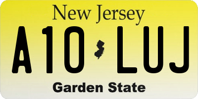 NJ license plate A10LUJ