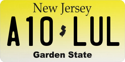 NJ license plate A10LUL