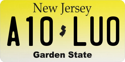 NJ license plate A10LUO