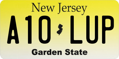 NJ license plate A10LUP