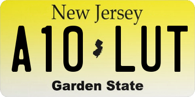 NJ license plate A10LUT