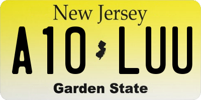 NJ license plate A10LUU