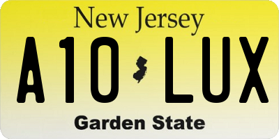 NJ license plate A10LUX