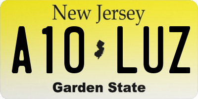 NJ license plate A10LUZ