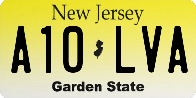 NJ license plate A10LVA