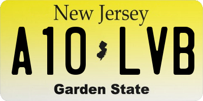 NJ license plate A10LVB