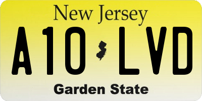 NJ license plate A10LVD