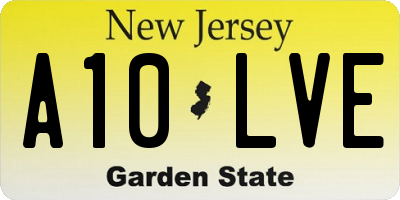 NJ license plate A10LVE