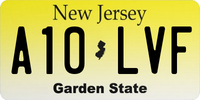 NJ license plate A10LVF