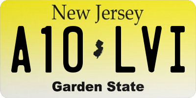 NJ license plate A10LVI