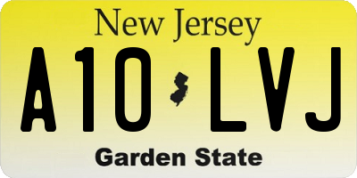 NJ license plate A10LVJ