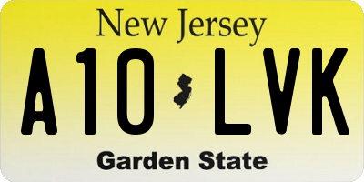 NJ license plate A10LVK