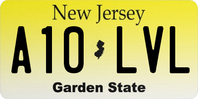 NJ license plate A10LVL