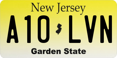 NJ license plate A10LVN