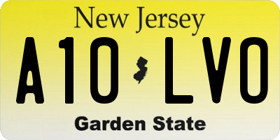 NJ license plate A10LVO