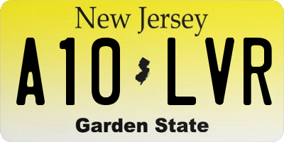 NJ license plate A10LVR