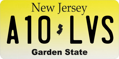 NJ license plate A10LVS