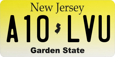 NJ license plate A10LVU