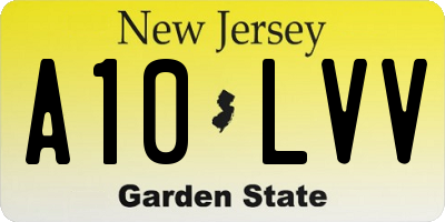 NJ license plate A10LVV