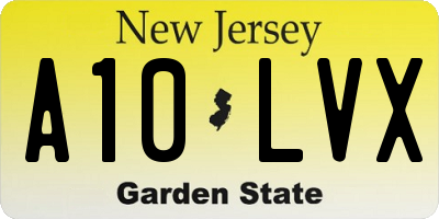 NJ license plate A10LVX