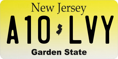 NJ license plate A10LVY