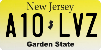 NJ license plate A10LVZ