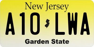 NJ license plate A10LWA