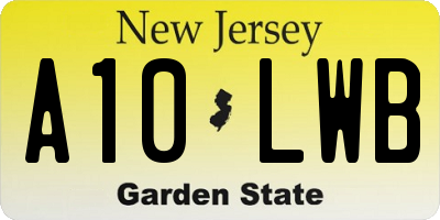 NJ license plate A10LWB