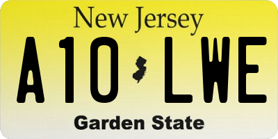 NJ license plate A10LWE