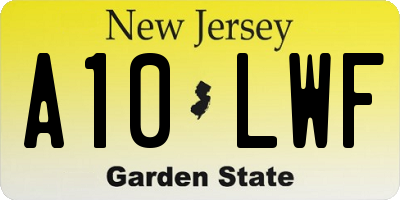 NJ license plate A10LWF