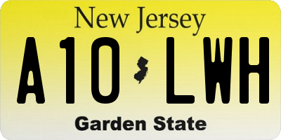 NJ license plate A10LWH