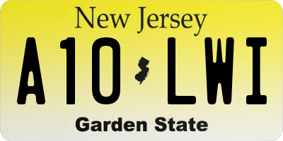 NJ license plate A10LWI