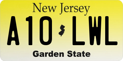 NJ license plate A10LWL