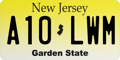 NJ license plate A10LWM
