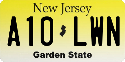 NJ license plate A10LWN