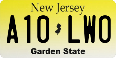 NJ license plate A10LWO