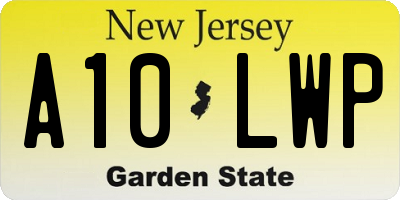 NJ license plate A10LWP