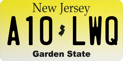 NJ license plate A10LWQ