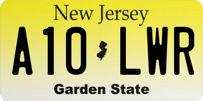 NJ license plate A10LWR