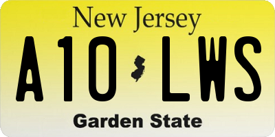 NJ license plate A10LWS