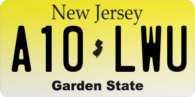 NJ license plate A10LWU