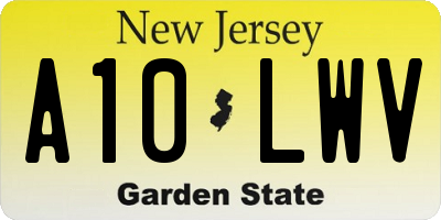 NJ license plate A10LWV