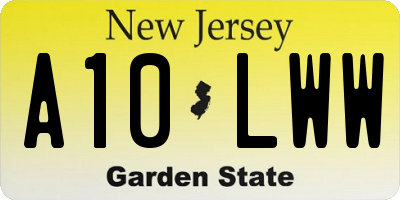 NJ license plate A10LWW