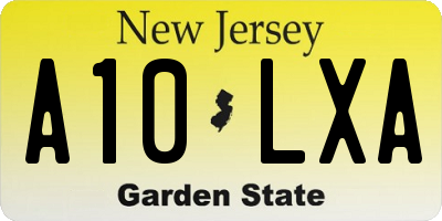 NJ license plate A10LXA