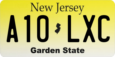 NJ license plate A10LXC