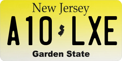 NJ license plate A10LXE