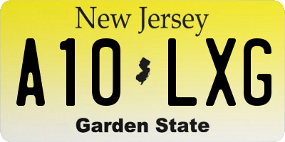 NJ license plate A10LXG