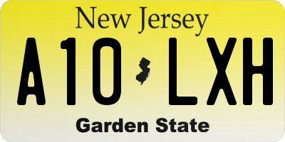 NJ license plate A10LXH