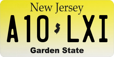 NJ license plate A10LXI